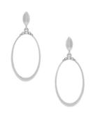 Jessica Simpson Crystal Crowned Oval Frontal Dangle And Drop Earrings