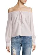 Free People Hello There Beautiful Off-shoulder Tied Blouse