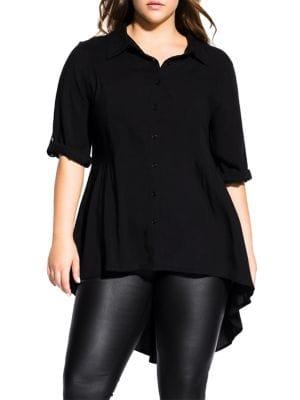 City Chic Plus Fierce Longline Shirt