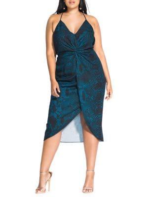 City Chic Plus Viper Twisted Dress