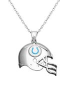 Dolan Bullock Nfl Sterling Silver Indianapolis Colts Helmet Pendant Necklace