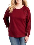 Jessica Simpson Plus Kiana Lace-up Sweatshirt