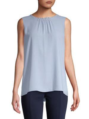 Karl Lagerfeld Paris Embellished Sleeveless Blouse