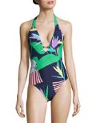 Trina Turk Midnight Paradise One-piece Floral Swimsuit