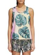 Adidas Relaxed-fit Leaf-print Jersey Tank Top
