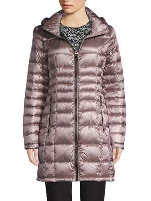 Calvin Klein Petite Shirred-back Down Puffer Coat