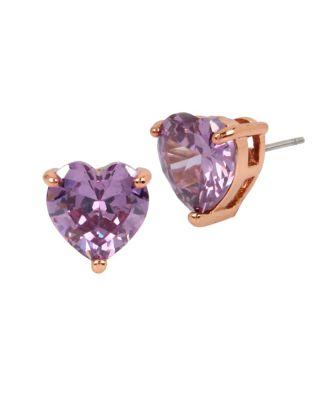 Betsey Johnson Crystal Heart Stud Earrings