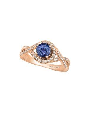 Le Vian Blueberry Tanzanite, Vanilla Diamond And 14k Strawberry Gold Ring