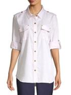 Karl Lagerfeld Striped Button-front Blouse