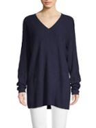 Lord & Taylor Petite V-neck Knit Wool-blend Sweater