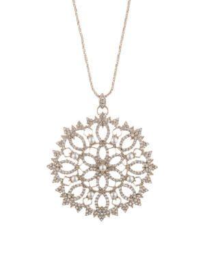 Marchesa Goldtone, Crystal & Faux Pearl Pendant Necklace