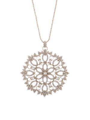 Marchesa Goldtone, Crystal & Faux Pearl Pendant Necklace