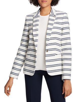 Tommy Hilfiger Textured Stripe Blazer With Elbow Patches