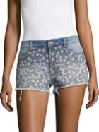 Design Lab Lord & Taylor Embroidered Floral Shorts