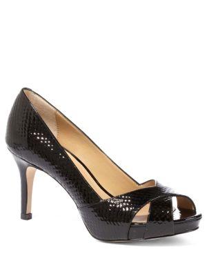 Arturo Chiang Alexis Embossed Patent Leather Pumps