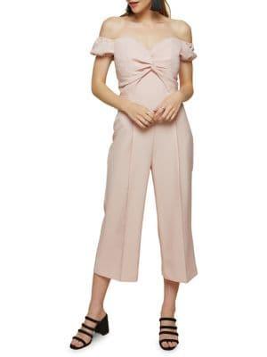 Miss Selfridge Twist Front Bardot Jumpsuit