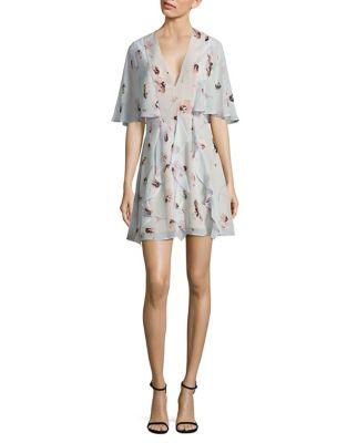 Bcbgmaxazria Silk Cape Dress