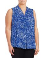 Vince Camuto Plus Printed V-neck Top