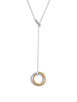Effy Trio 14k Multi-tone Gold And Diamonds Necklace