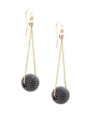 Design Lab Beaded Ball Drop Earrings