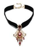 Carolee Victorian Empire Crystal Rosette Choker Necklace