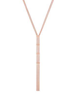 Jessica Simpson Rose Gold Ladder Y Necklace