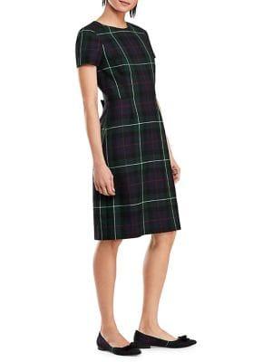 Brooks Brothers Red Fleece Windowpane A-line Dress