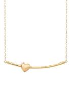 Lord & Taylor 14k Yellow Gold Heart Bar Pendant Necklace