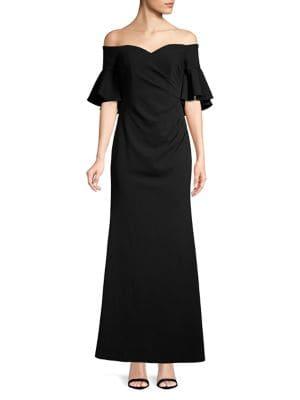Calvin Klein Off-the-shoulder Evening Gown