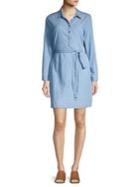 Lucky Brand Collared Belted Chambray Dress