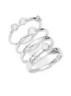 Lord & Taylor Sterling Silver & Cubic Zirconia Stackable Ring
