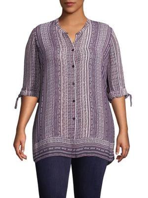 Nic+zoe Plus Printed Elbow-sleeve Tunic