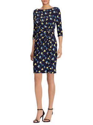 Lauren Ralph Lauren Floral-print Ruffled Sheath Dress