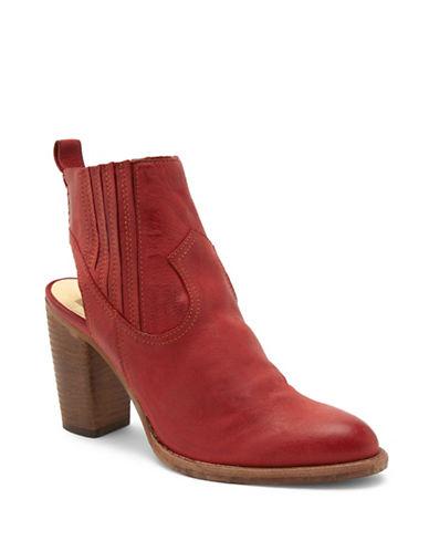 Dolce Vita Leather Booties With Wooden Heels