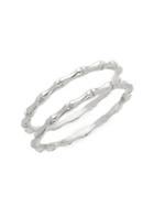 Design Lab 2-piece Silvertone Bamboo-link Bracelet Set