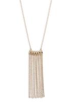 Kensie Chain Fringed Pendant Necklace