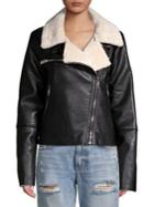 Blank Nyc Faux-fur Trimmed Moto Jacket