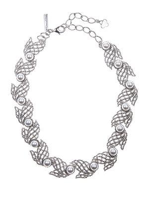 Oscar De La Renta Faux Pearl And Swarovski Crystal Collar Necklace