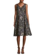 Adrianna Papell Floral Jacquard Fit-&-flare Dress