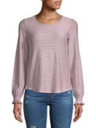 Highline Collective Striped Ruffle Cuff Top