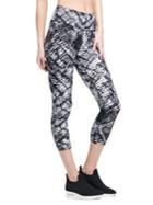 Donna Karan Active Snakeskin Print Cropped Leggings