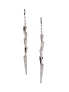 Vince Camuto Silvertone & Pave Crystal Drop Earrings