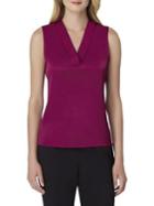 Tahari Arthur S. Levine V-neck Sleeveless Chiffon Blouse
