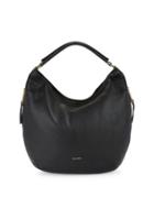 Calvin Klein Solid Leather Hobo Bag