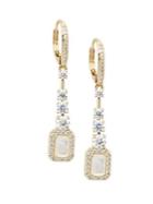 Nadri Goldtone Cubic Zirconia And Opal Embellished Drop Earrings