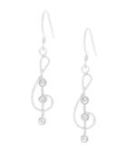 Lord & Taylor Round Cubic Zirconia Treble Clef Earrings