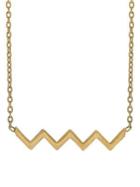 Lord & Taylor 14k Yellow Gold Zigzag Bar Necklace
