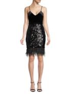 Guess Holiday Sequined Velvet Sheath Dress