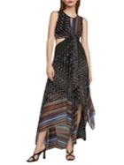 Bcbgmaxazria Mixed Prints Knot-front Dress