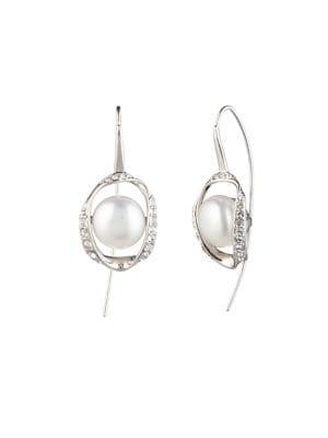 Carolee On Cloud Nine 10mm Pearl & Crystal Drop Earrings